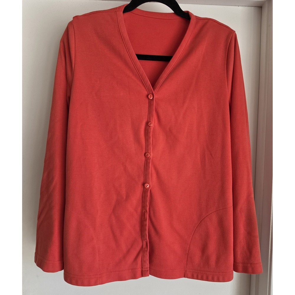 Vintage Weekenders Women's Co-ord Set Cardigan Skirt S Coral Red Cotton Blend